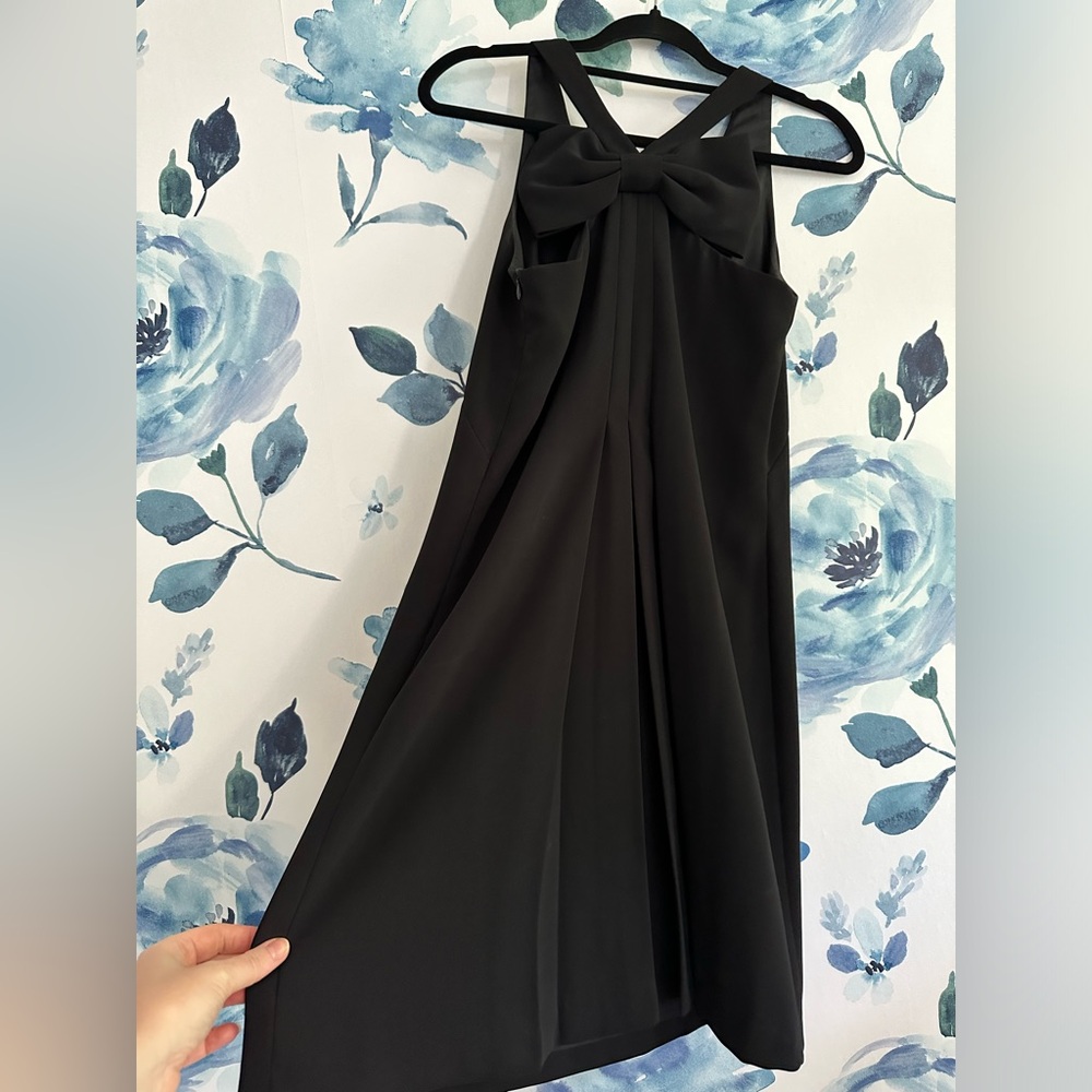 EUC Eliza J Little Black Dress with Bow - Picture 3 of 4